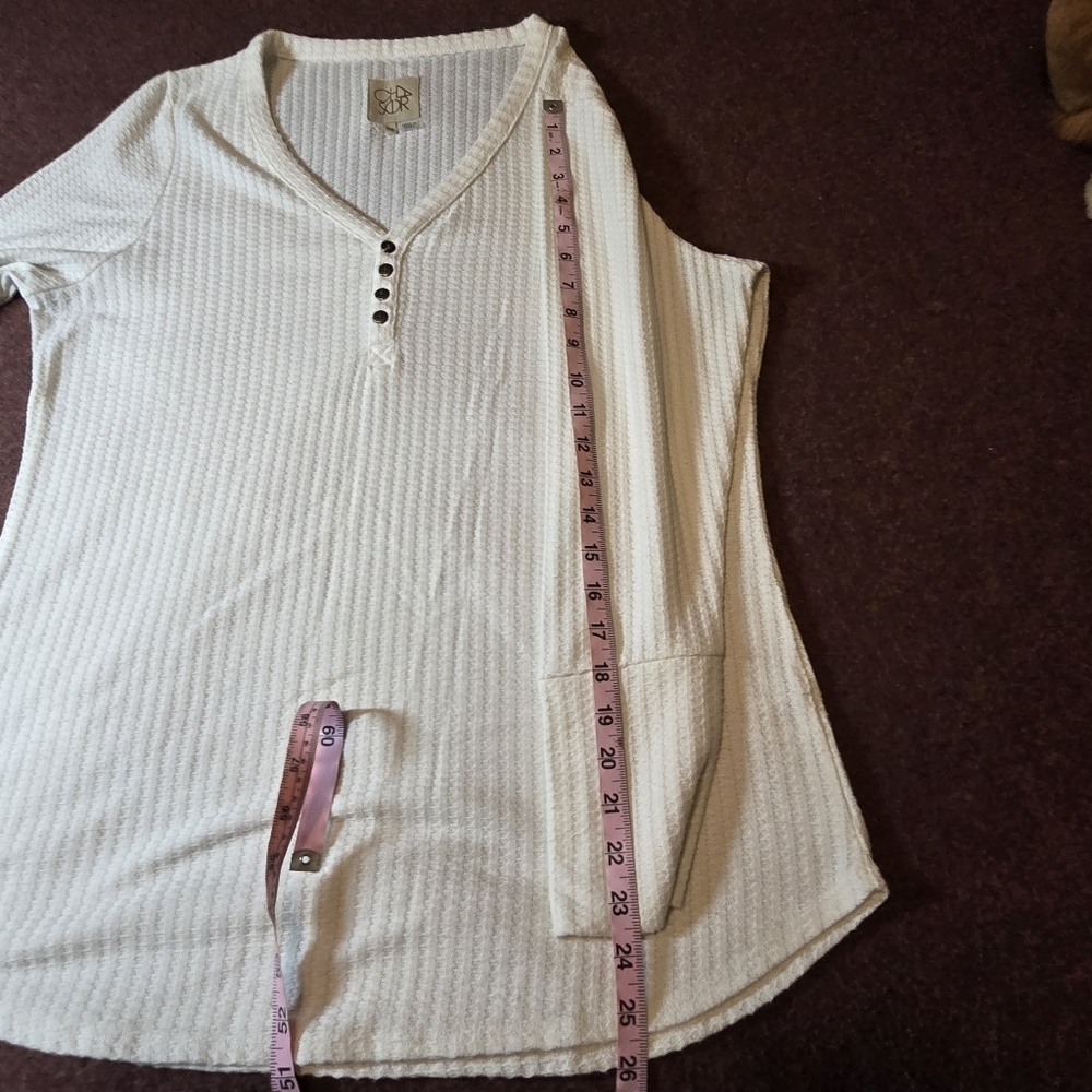 Chaser Ivory Waffle Henley XXL Has Some Armpit Greying - Picture 7 of 9